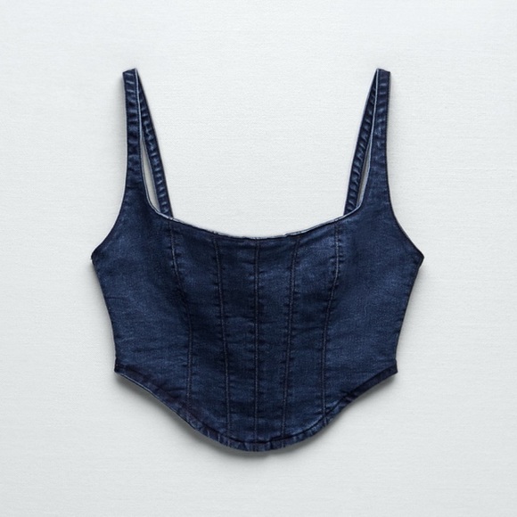 ZARA DENIM CORSET - Picture 1 of 6